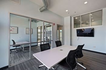 Business center -with computers, a printer and private study rooms